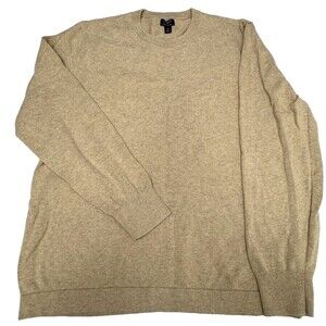 J Crew Beige Sand Cotton Crewneck Pullover Oversized Sweater Men's Medium